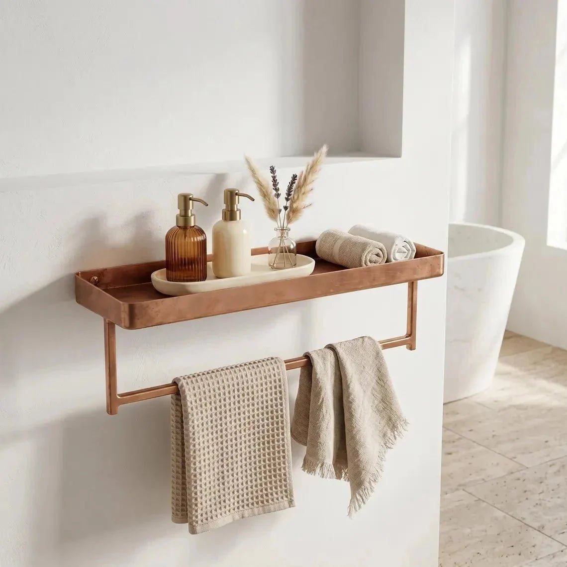 Unlacquered Brass Bathroom Accessories: How to Plan a Bathroom That Ages Together - BRASSDORIA