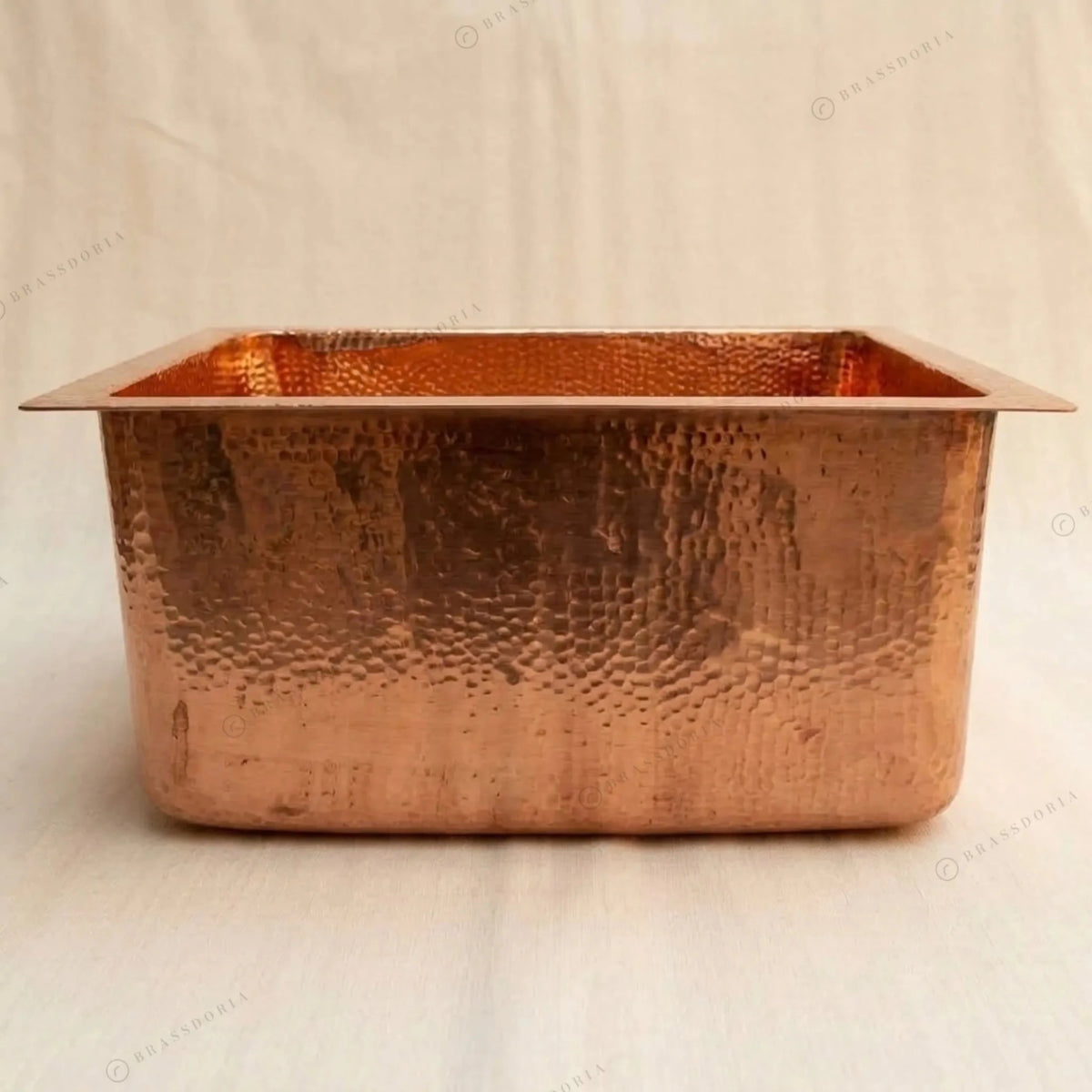 15-Inch Handcrafted Hammered Copper Bar & Prep Sink - BRASSDORIA