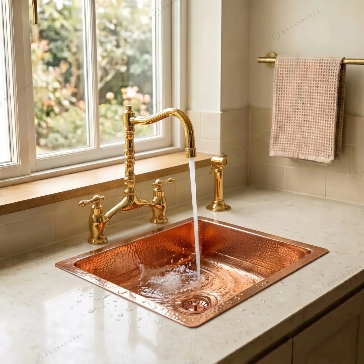 15-Inch Handcrafted Hammered Copper Bar & Prep Sink - BRASSDORIA