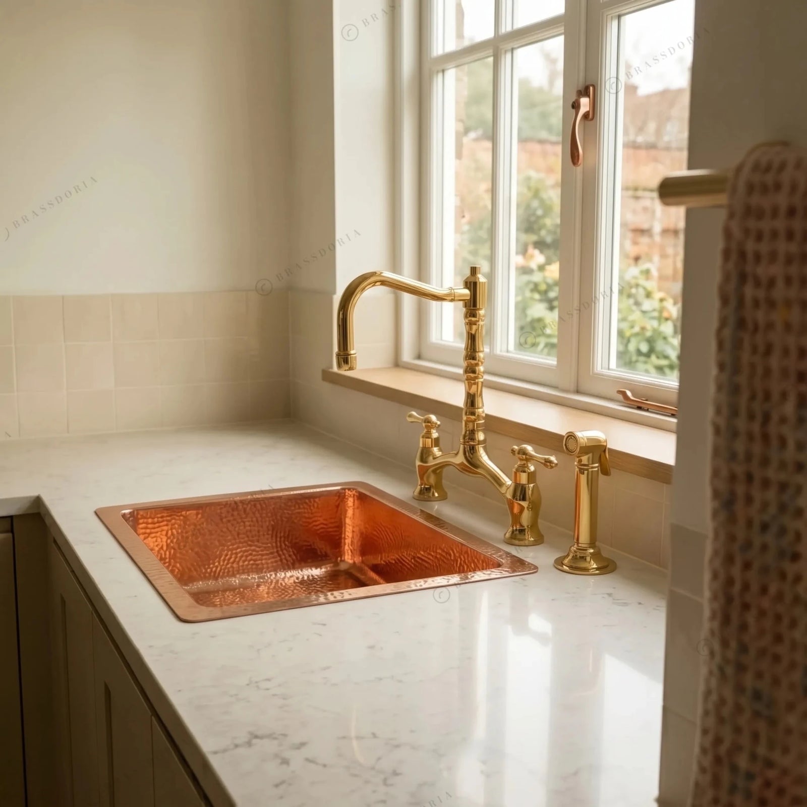 15-Inch Handcrafted Hammered Copper Bar & Prep Sink - BRASSDORIA