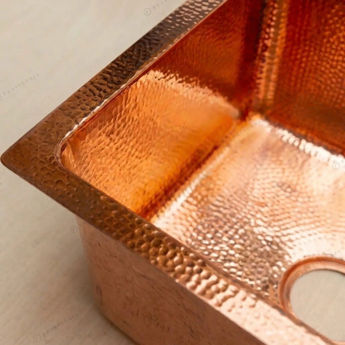 15-Inch Handcrafted Hammered Copper Bar & Prep Sink - BRASSDORIA