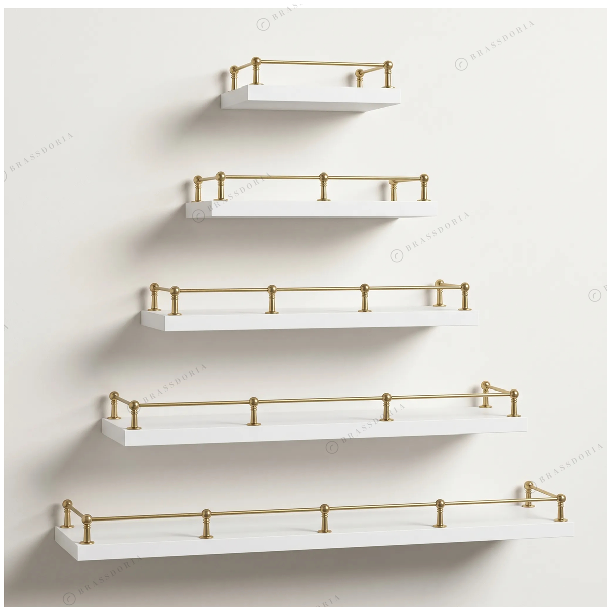 Solid Unlacquered Brass Shelf Rail – Classic Kitchen Gallery Railing
