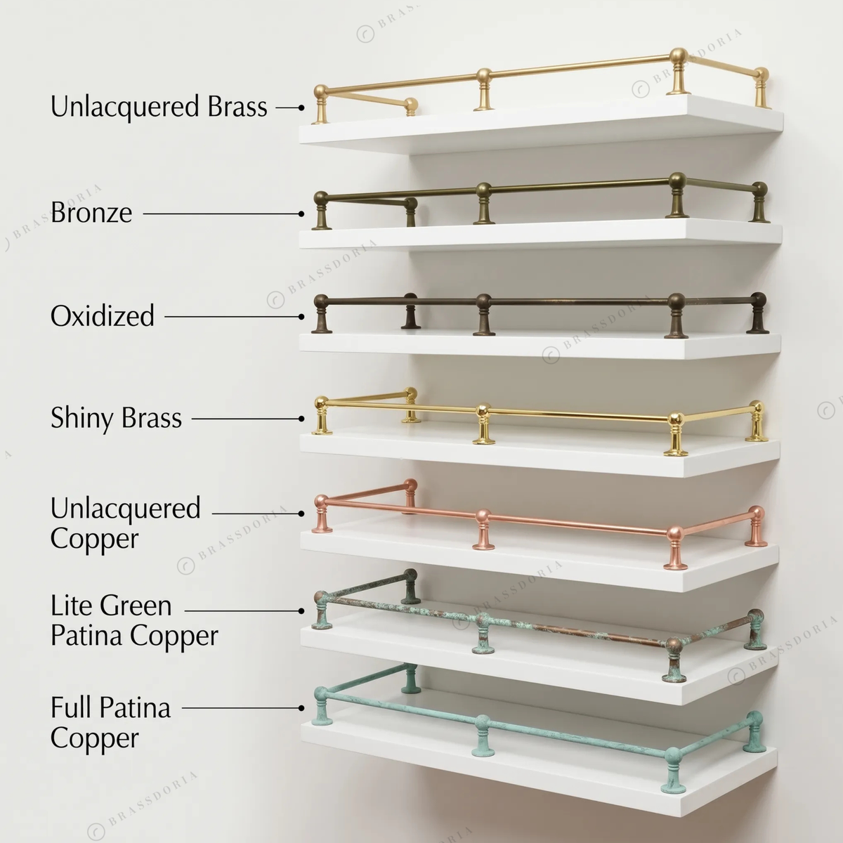 Solid Unlacquered Brass Shelf Rail – Classic Kitchen Gallery Railing