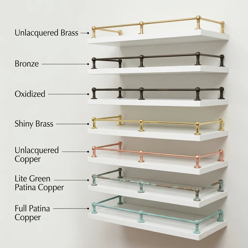 Solid brass ball post gallery rail, view 6 – Brassdoria