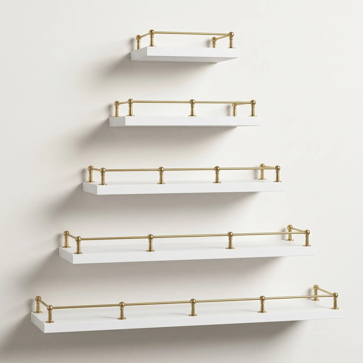 Solid brass ball post gallery rail, view 4 – Brassdoria