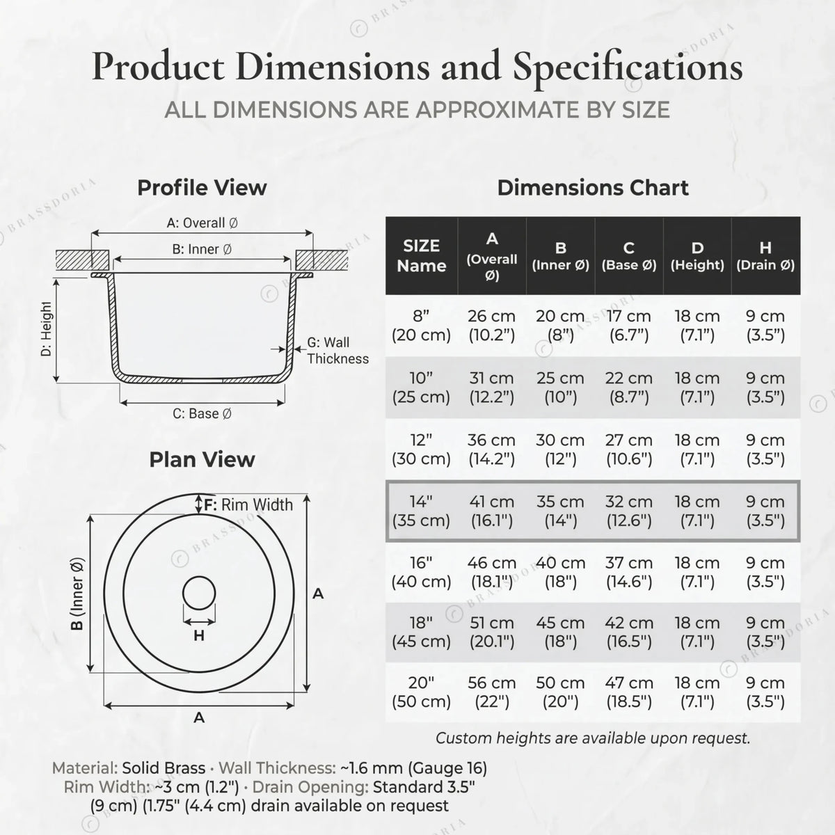 Aged Brass Bar Sink – Round Undermount Deep Kitchen Basin with Strainer - BRASSDORIA