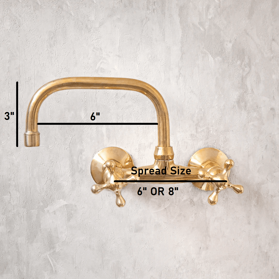 Antique Brass Bathroom Faucet - Wall Mount Faucet - BRASSDORIA