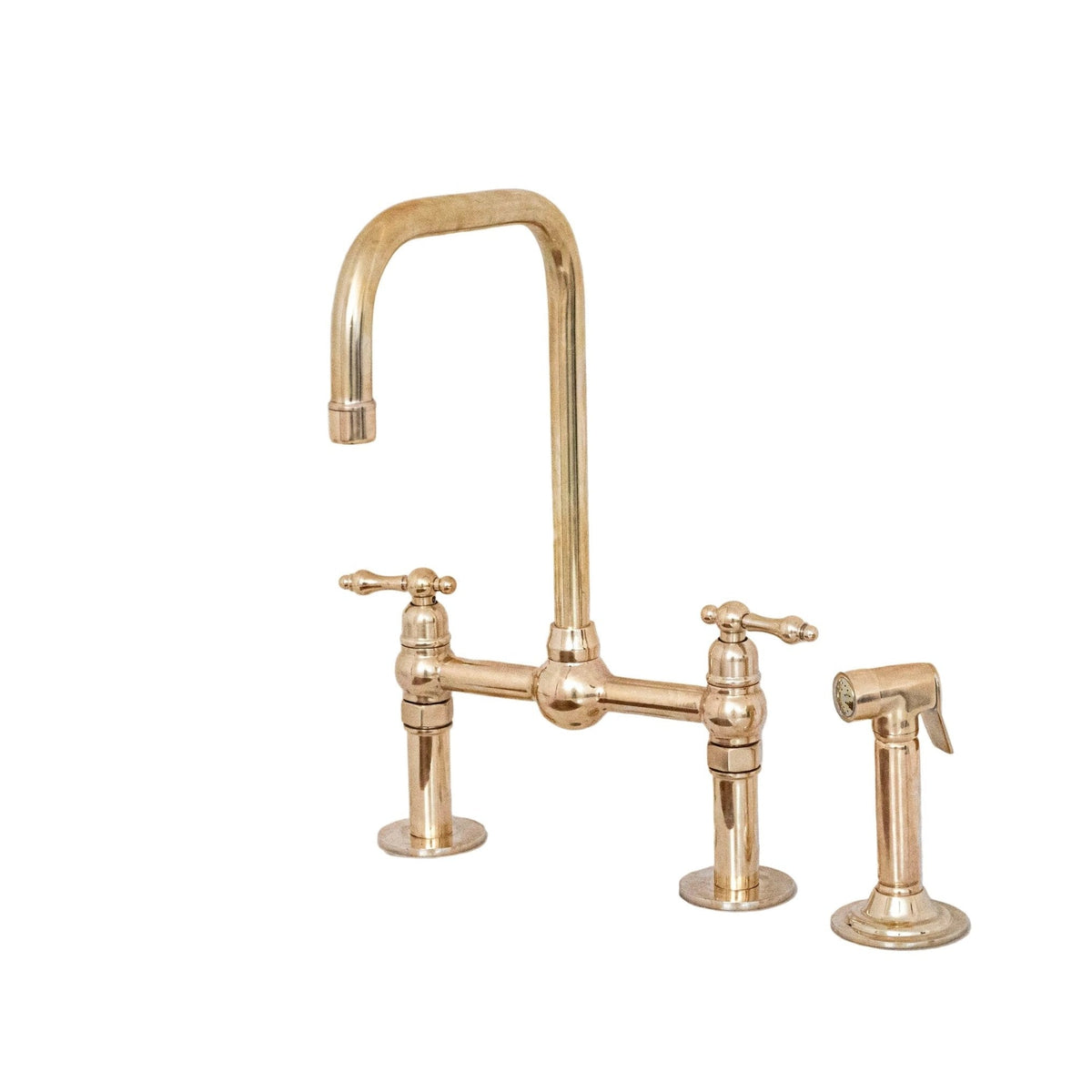Antique Brass Kitchen Bridge Faucet - BRASSDORIA