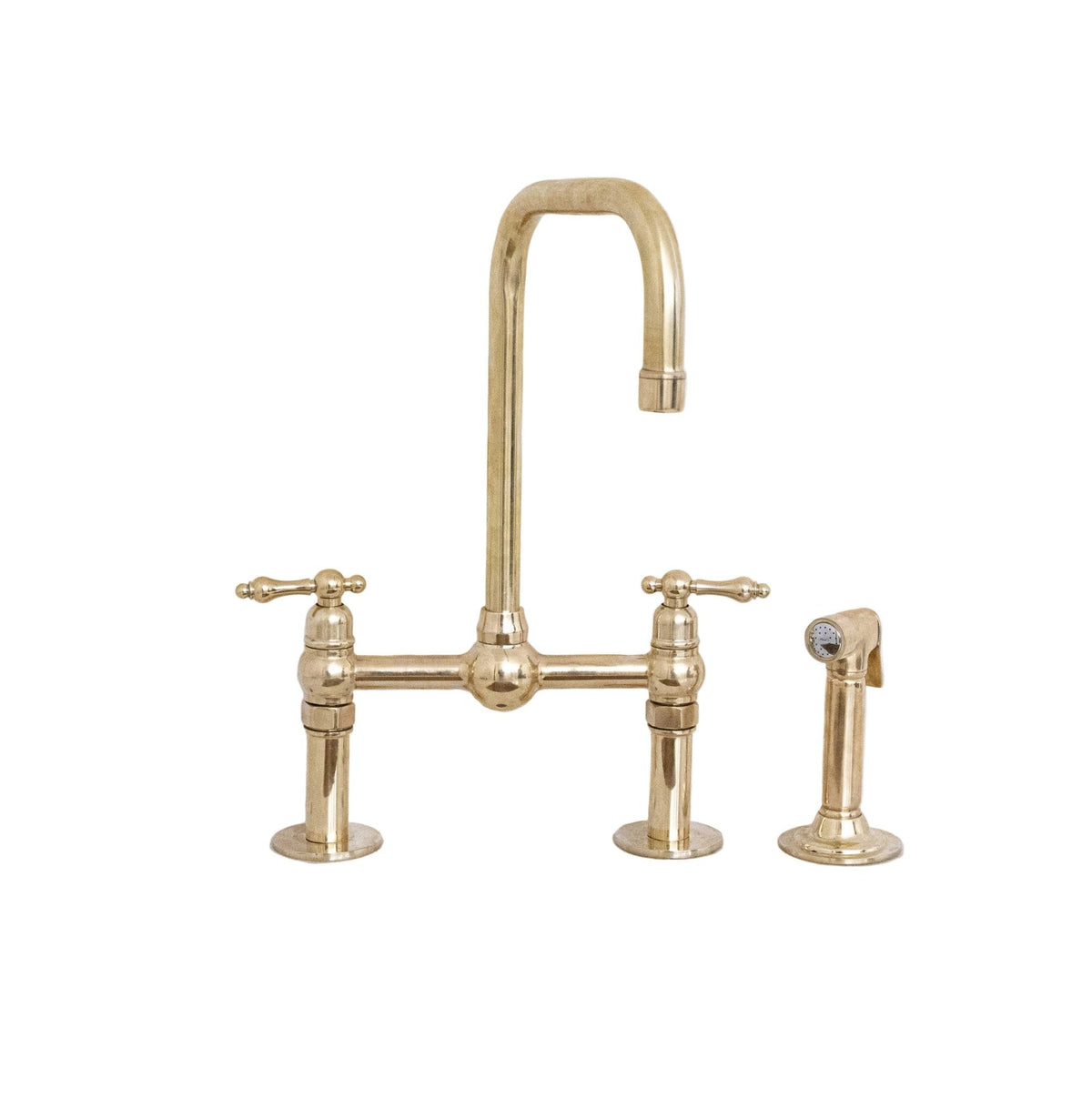 Antique Brass Kitchen Bridge Faucet - BRASSDORIA