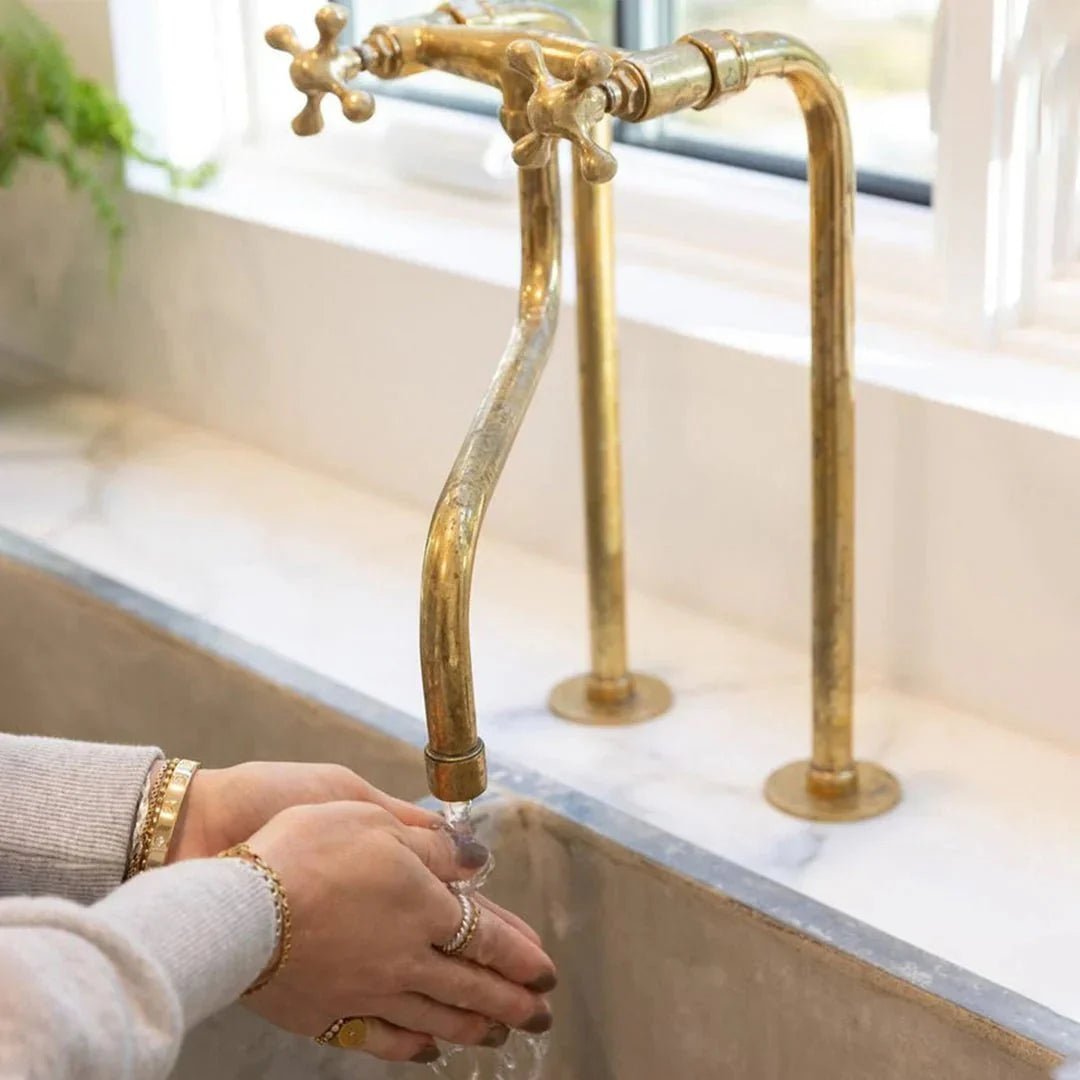 Antique Brass Kitchen Faucet - Unlacquered Brass Faucet - BRASSDORIA