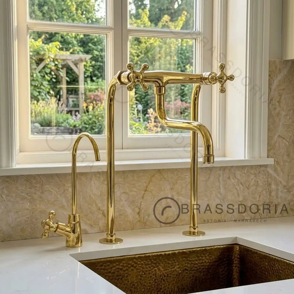 Antique Brass Kitchen Faucet - Unlacquered Brass Faucet - BRASSDORIA
