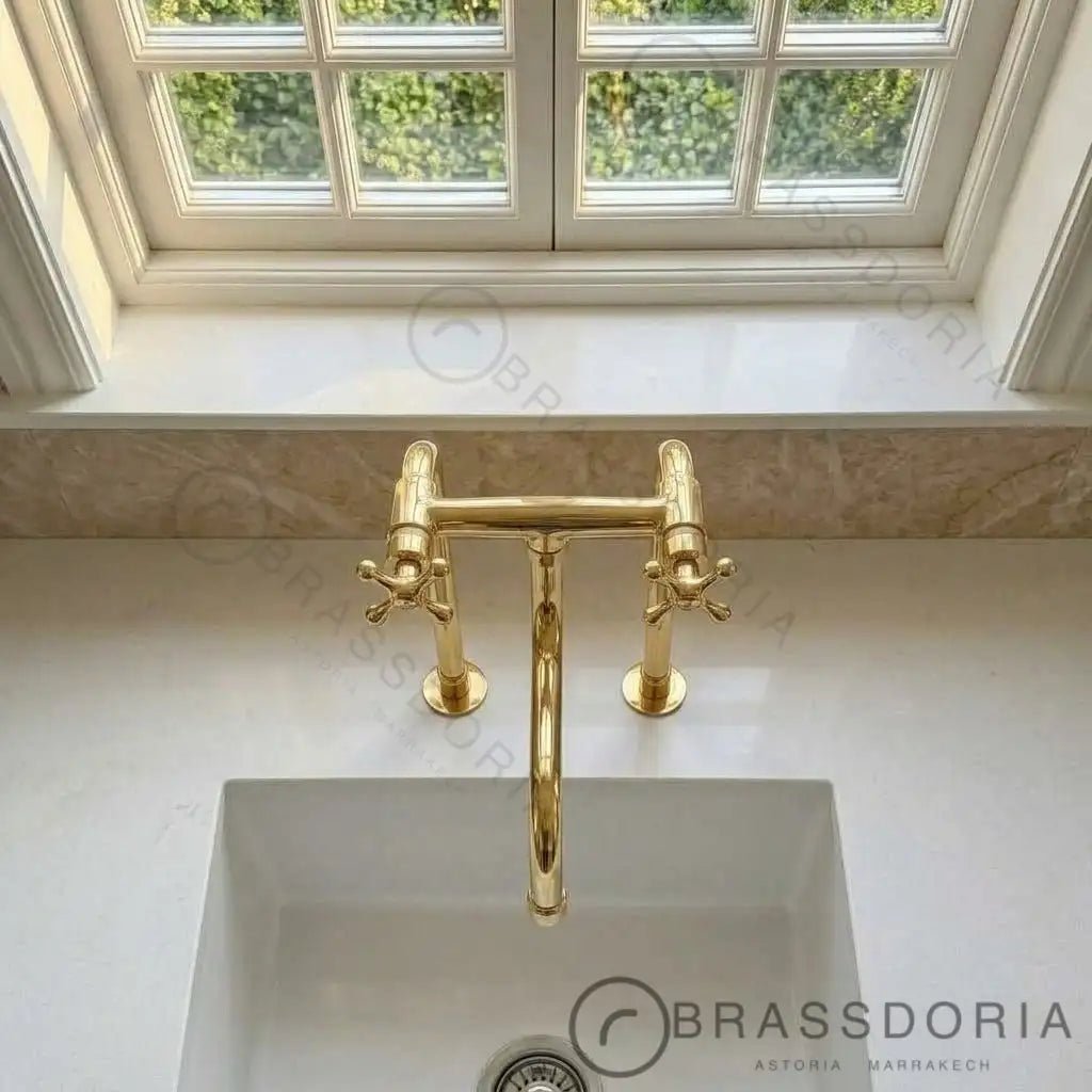 Antique Brass Kitchen Faucet - Unlacquered Brass Faucet - BRASSDORIA