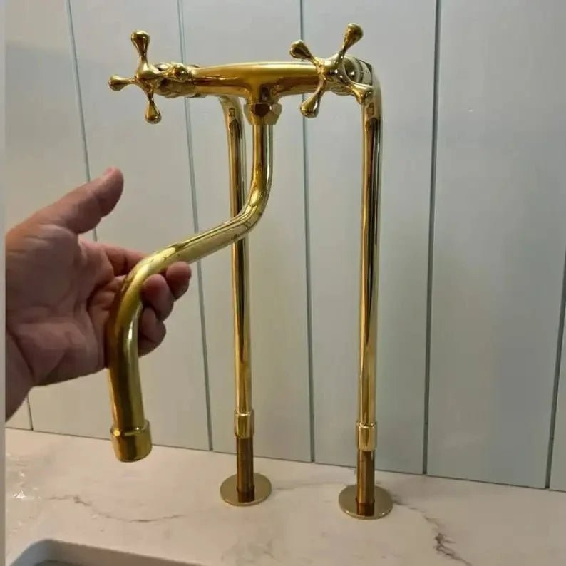 Antique Brass Kitchen Faucet - Unlacquered Brass Faucet - BRASSDORIA