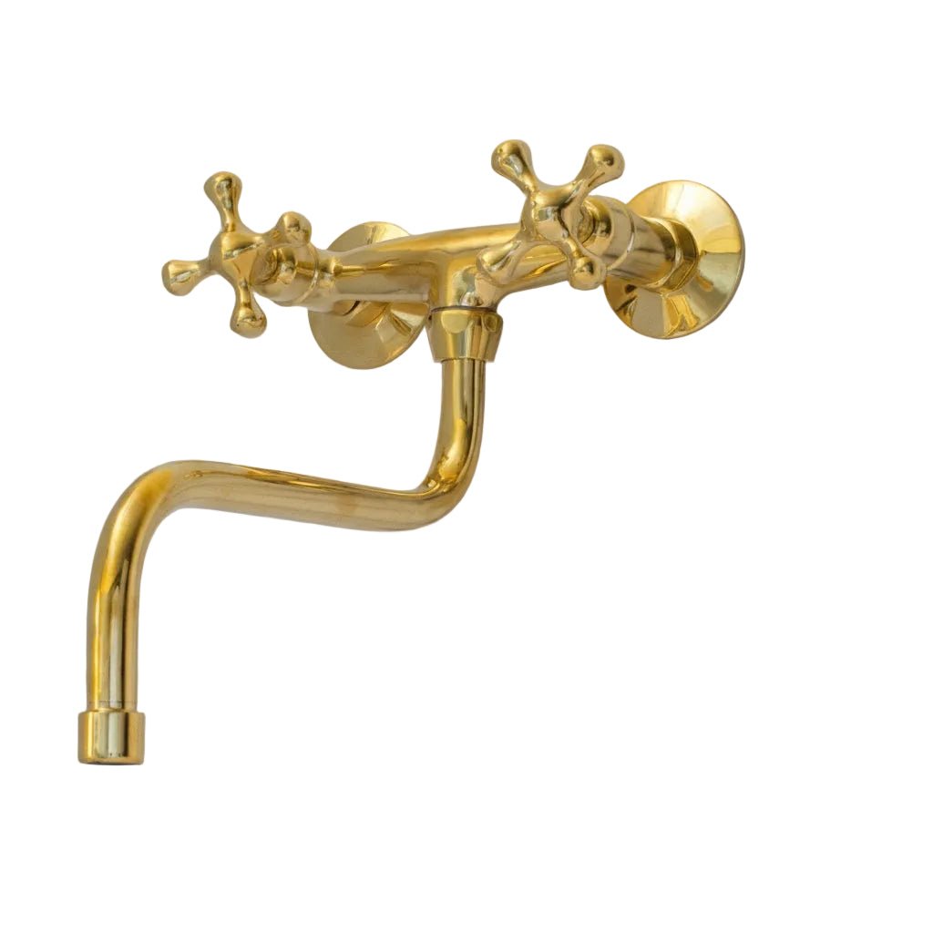 Antique Brass Kitchen Faucet - Wall Kitchen Faucet - BRASSDORIA