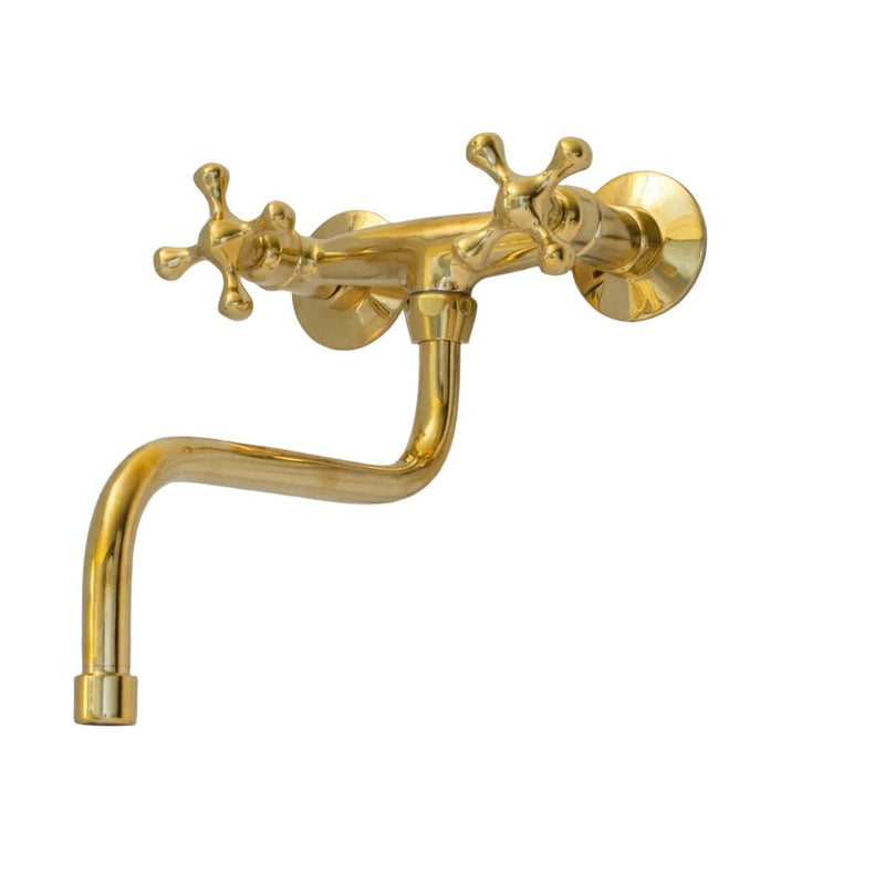 Antique Brass Kitchen Faucet - Wall Kitchen Faucet - BRASSDORIA