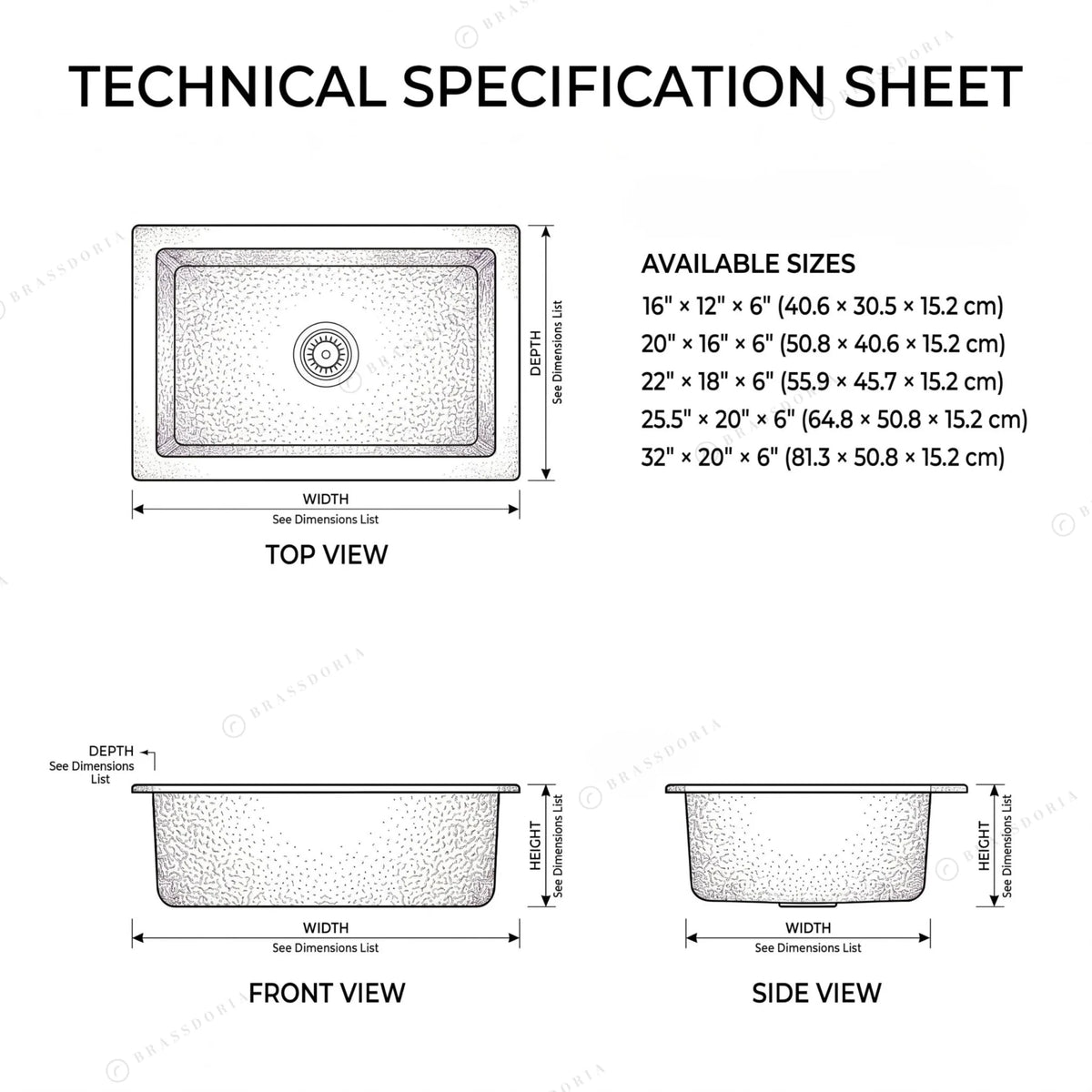 Antique Brass Undermount Single Kitchen Sink – Hammered Patina Brass - BRASSDORIA
