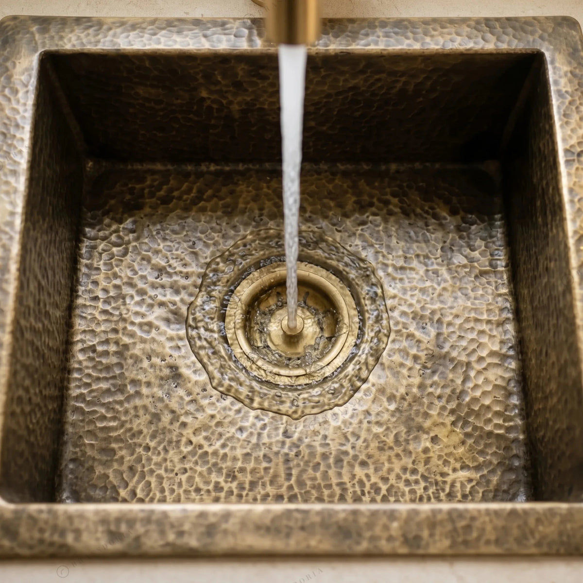 Antique Bronze Hammered Brass Undermount Sink – Rustic Brass Kitchen Sink - BRASSDORIA