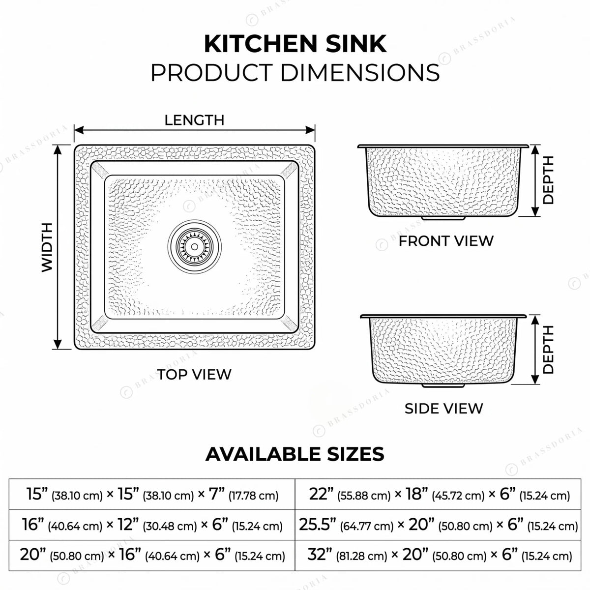 Antique Bronze Hammered Brass Undermount Sink – Rustic Brass Kitchen Sink - BRASSDORIA