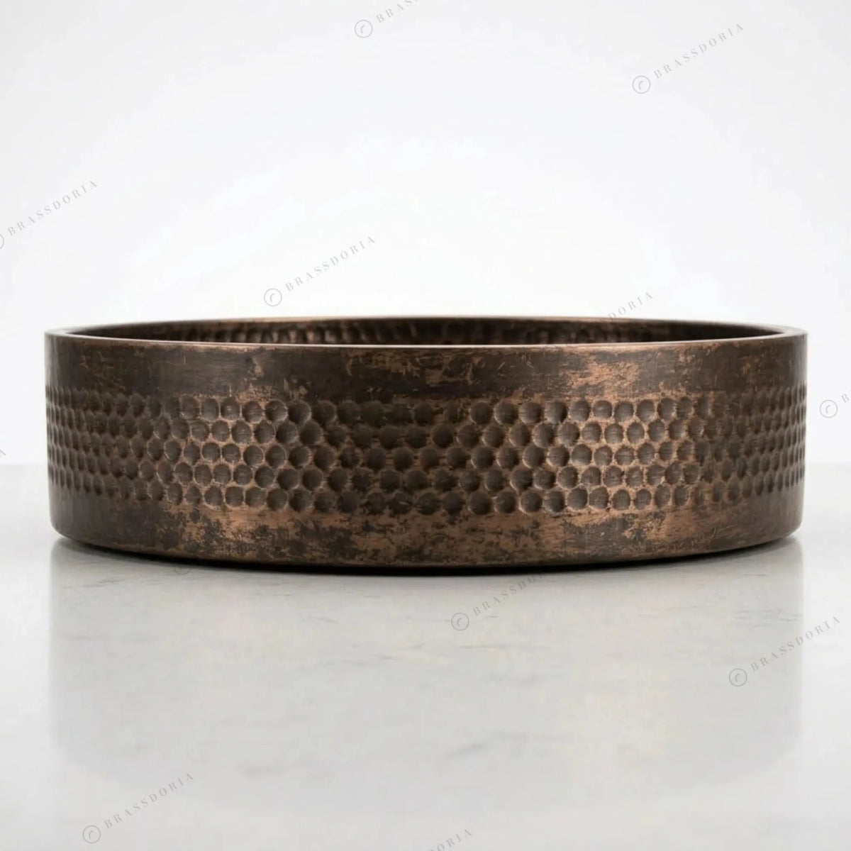 Antique Bronze Vessel Sink – Hammered Bathroom Basin & Rustic Vanity Bowl - BRASSDORIA