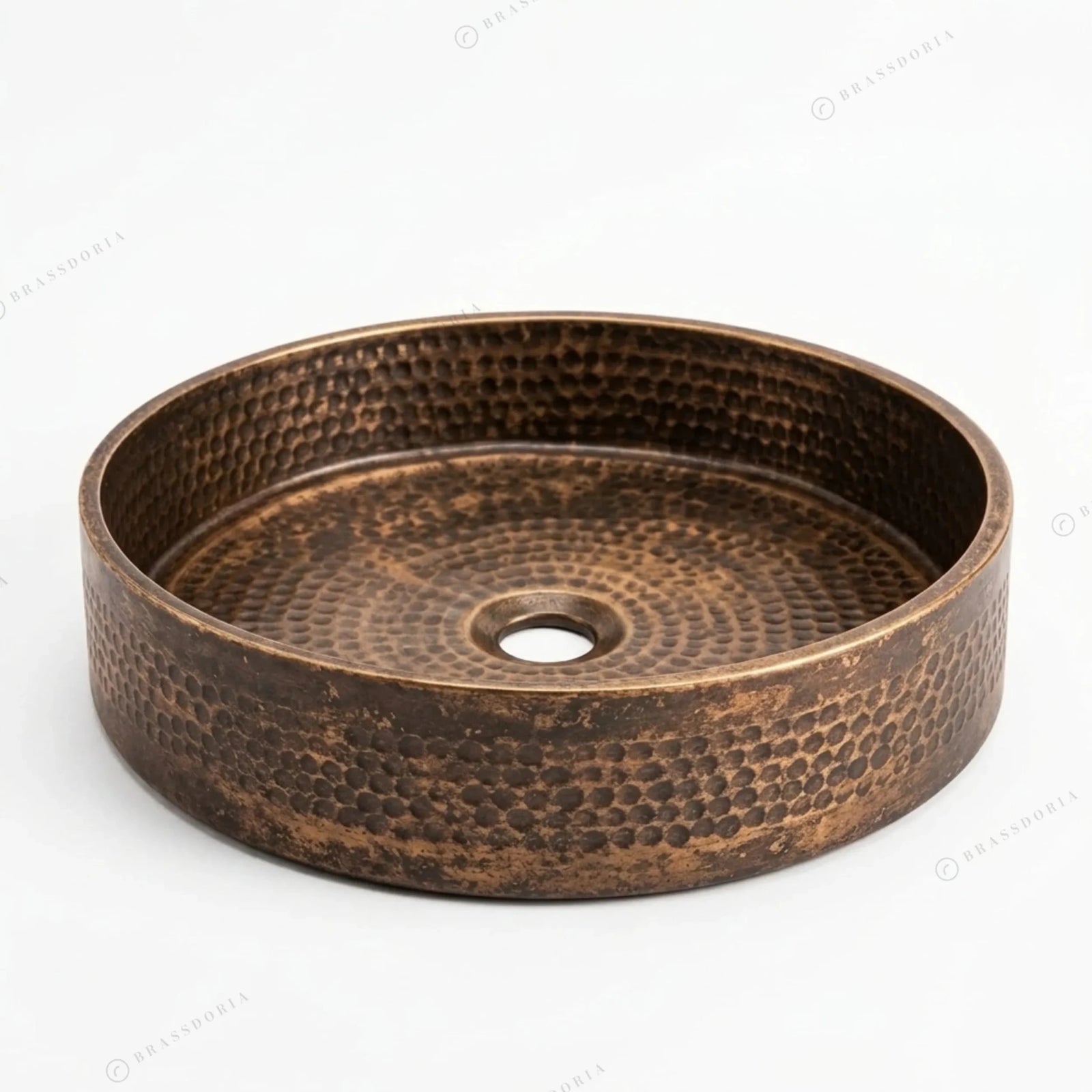 Antique Bronze Vessel Sink – Hammered Bathroom Basin & Rustic Vanity Bowl - BRASSDORIA