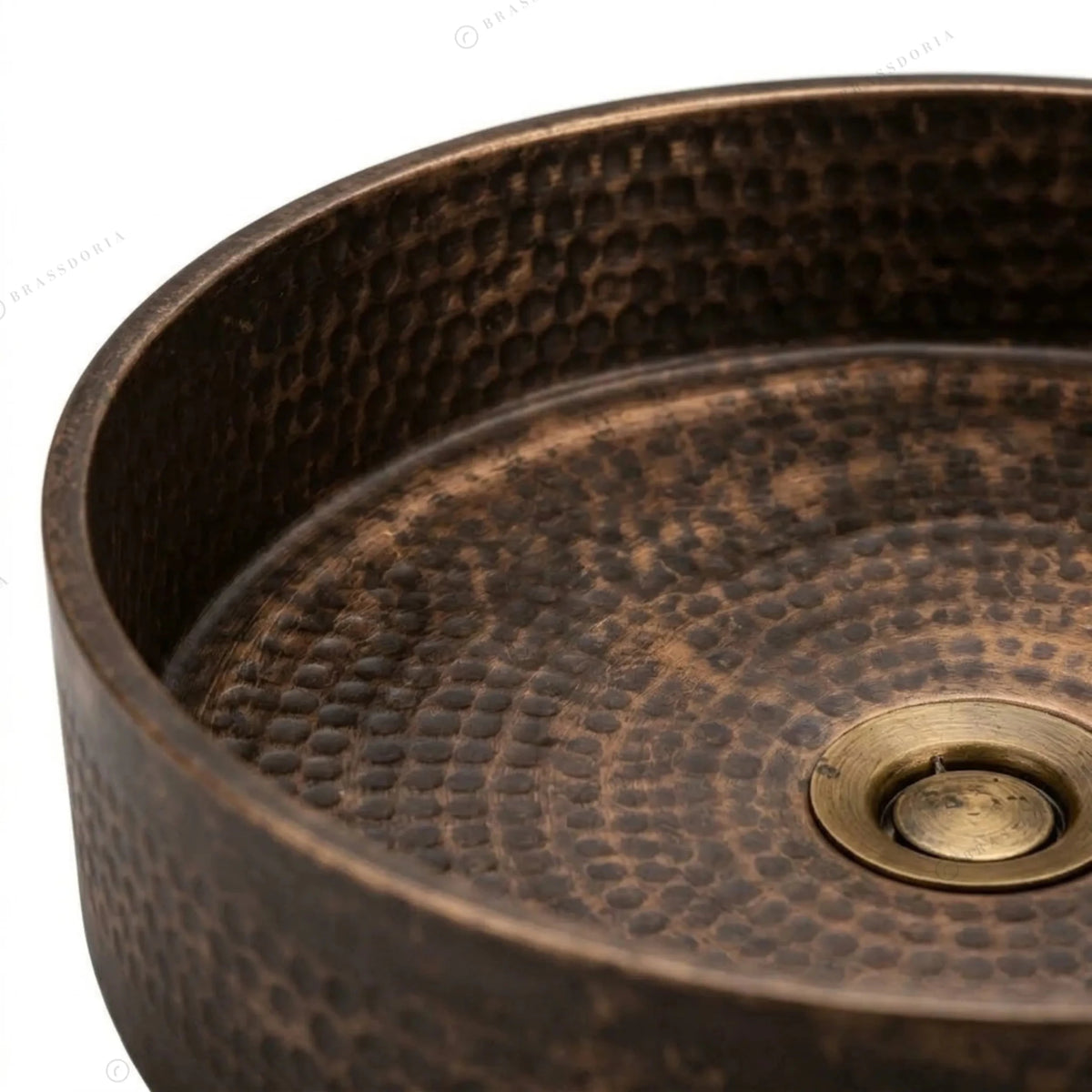 Antique Bronze Vessel Sink – Hammered Bathroom Basin & Rustic Vanity Bowl - BRASSDORIA