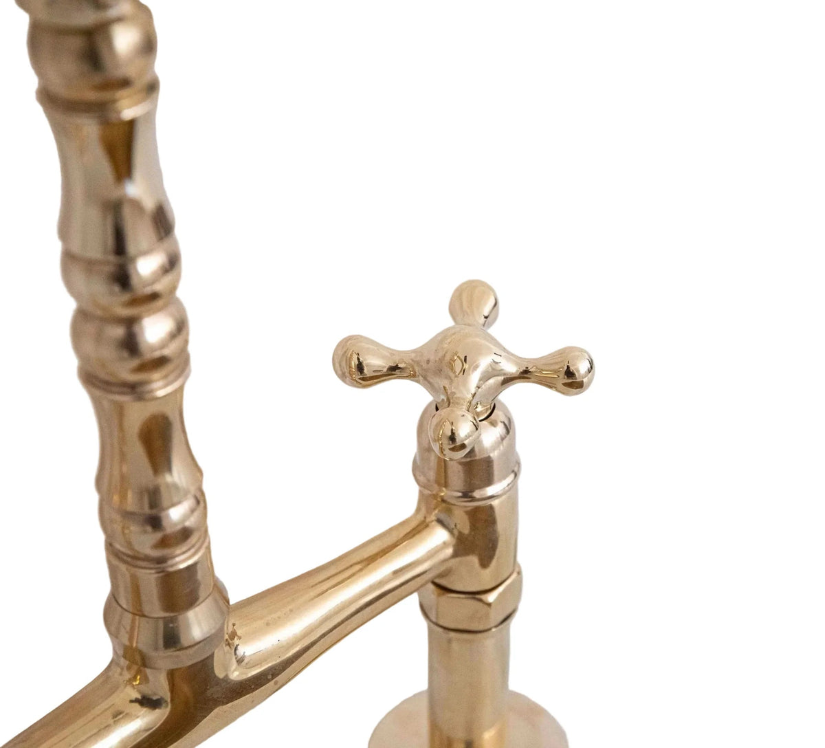 Antique Solid Brass Bridge Faucet, Vintage Kitchen Sink Tap - BRASSDORIA