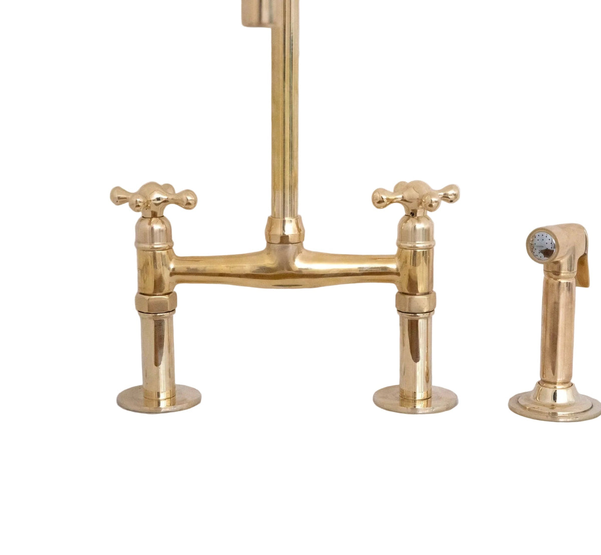 Antique Solid Brass Kitchen Bridge Faucet, Brass Kitchen Tap - BRASSDORIA