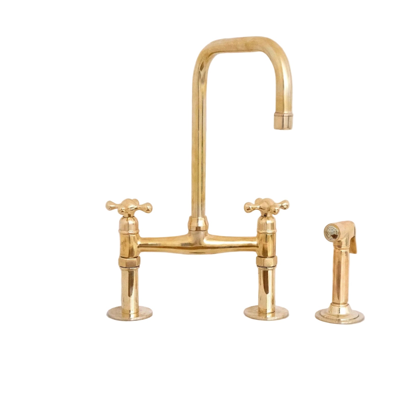 Antique Solid Brass Kitchen Bridge Faucet, Brass Kitchen Tap - BRASSDORIA