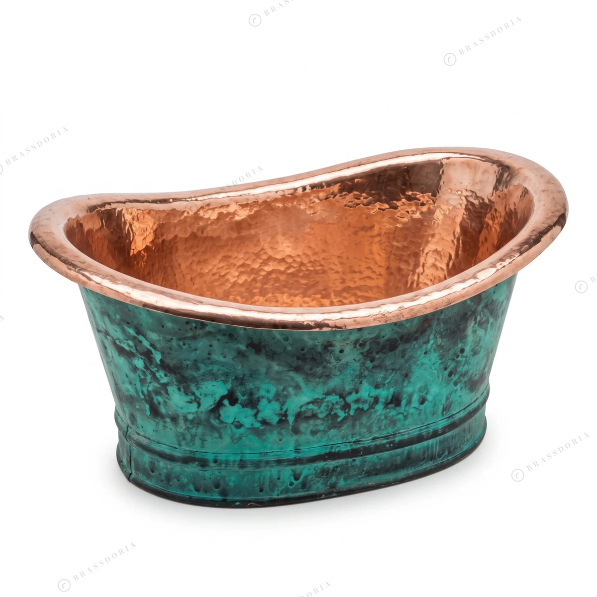 Bathroom Copper Sink Tub Style – Green Patina Vessel Sink - BRASSDORIA