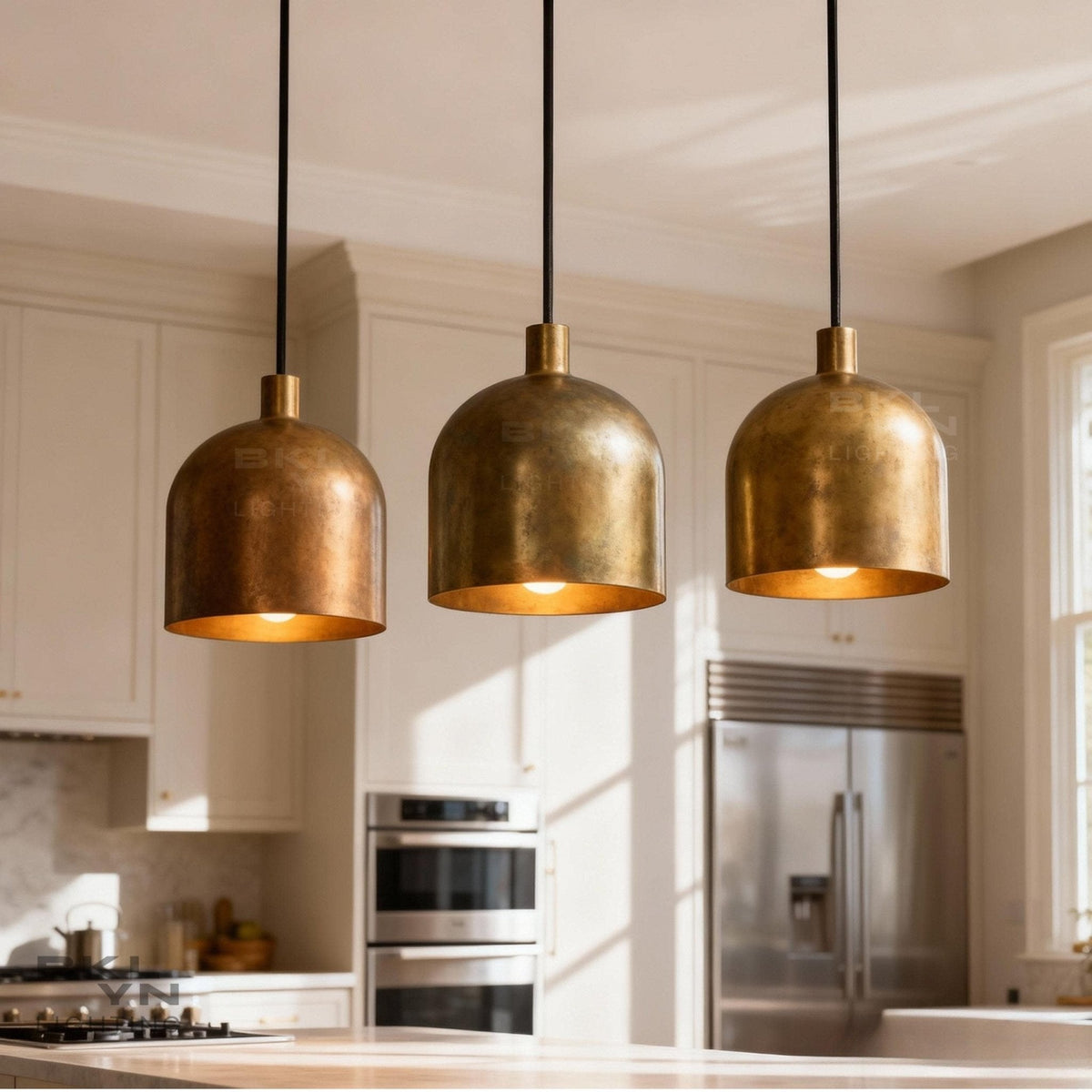 Brass Dome Pendant Light – Kitchen Island & Dining Room Pendant - BRASSDORIA