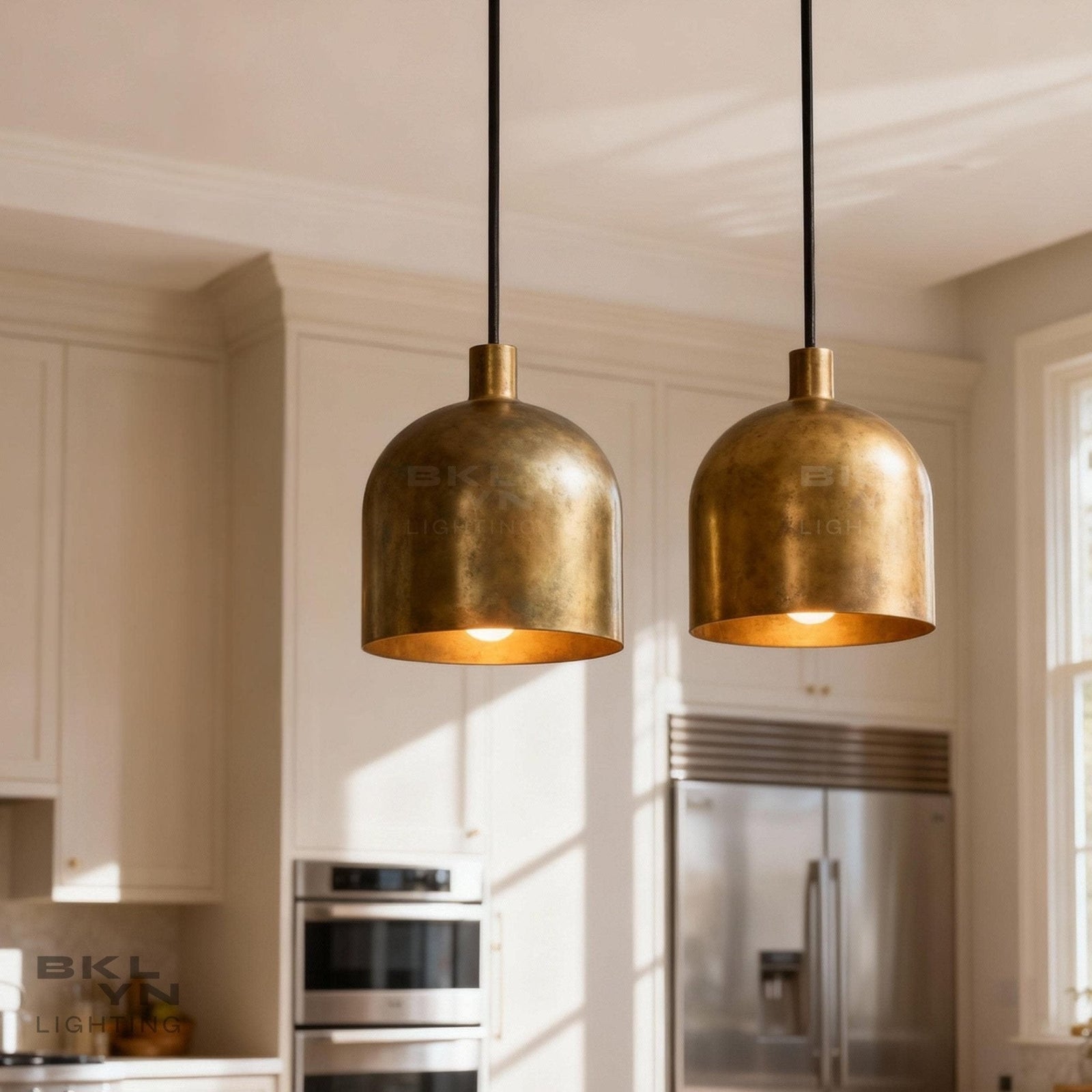 Brass Dome Pendant Light – Kitchen Island & Dining Room Pendant - BRASSDORIA