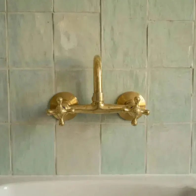 Brass Kitchen Faucet - Vintage Brass Kitchen Faucet - BRASSDORIA