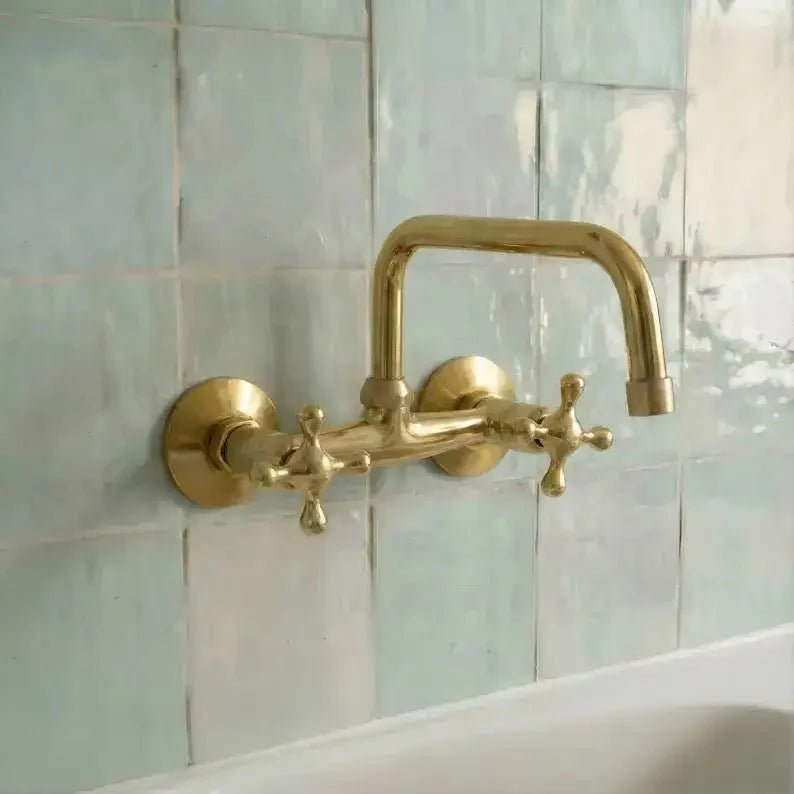 Brass Kitchen Faucet - Vintage Brass Kitchen Faucet - BRASSDORIA