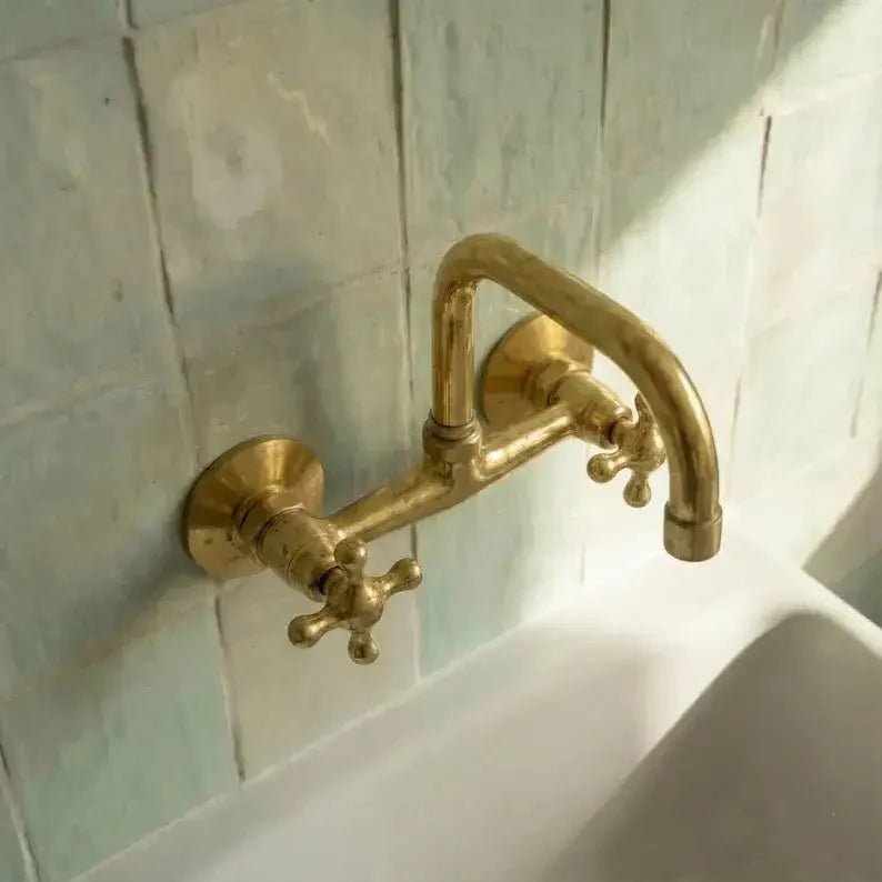Brass Kitchen Faucet - Vintage Brass Kitchen Faucet - BRASSDORIA