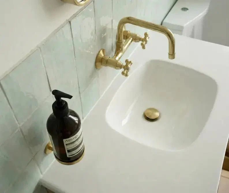 Brass Kitchen Faucet - Vintage Brass Kitchen Faucet - BRASSDORIA