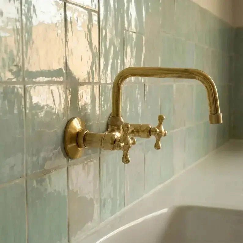 Brass Kitchen Faucet - Vintage Brass Kitchen Faucet - BRASSDORIA