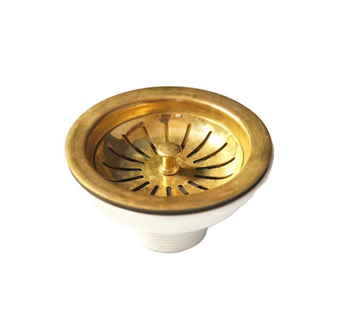 Brass Kitchen Sink Drain, Strainer Basket With Stopper - BRASSDORIA