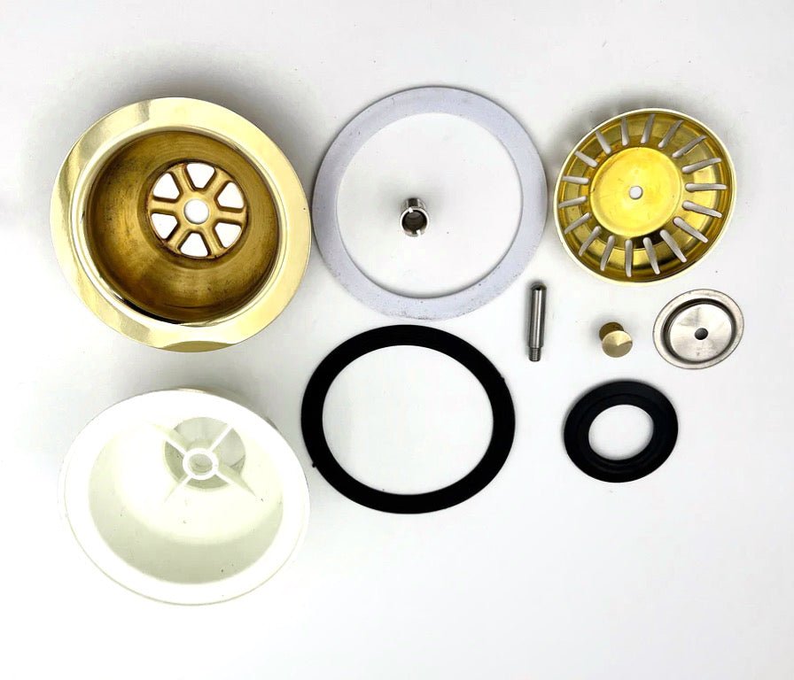 Brass Kitchen Sink Drain, Strainer Basket With Stopper - BRASSDORIA