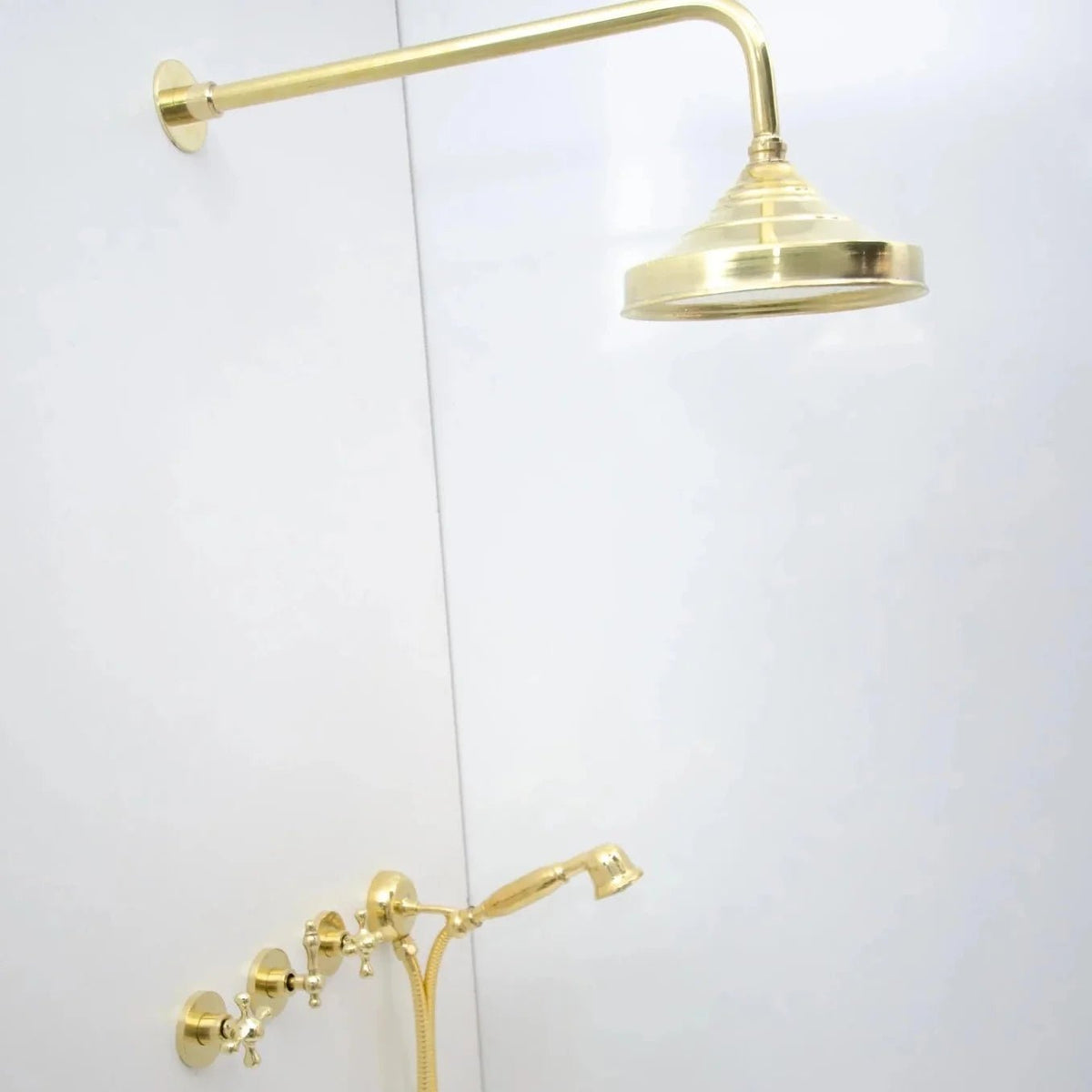 Brass Shower Fixtures - Dual Shower Head - BRASSDORIA