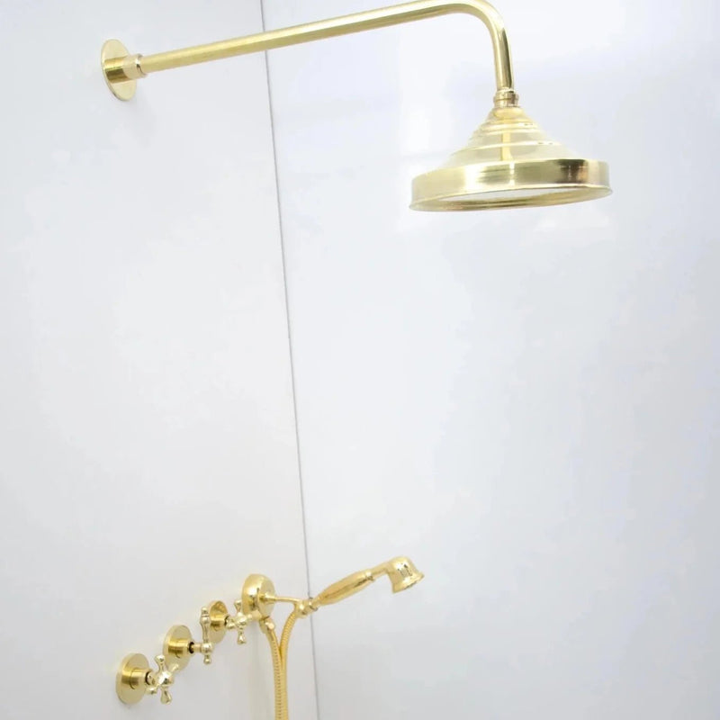Brass Shower Fixtures - Dual Shower Head - BRASSDORIA
