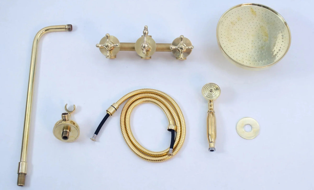 Brass Shower Fixtures - Dual Shower Head - BRASSDORIA