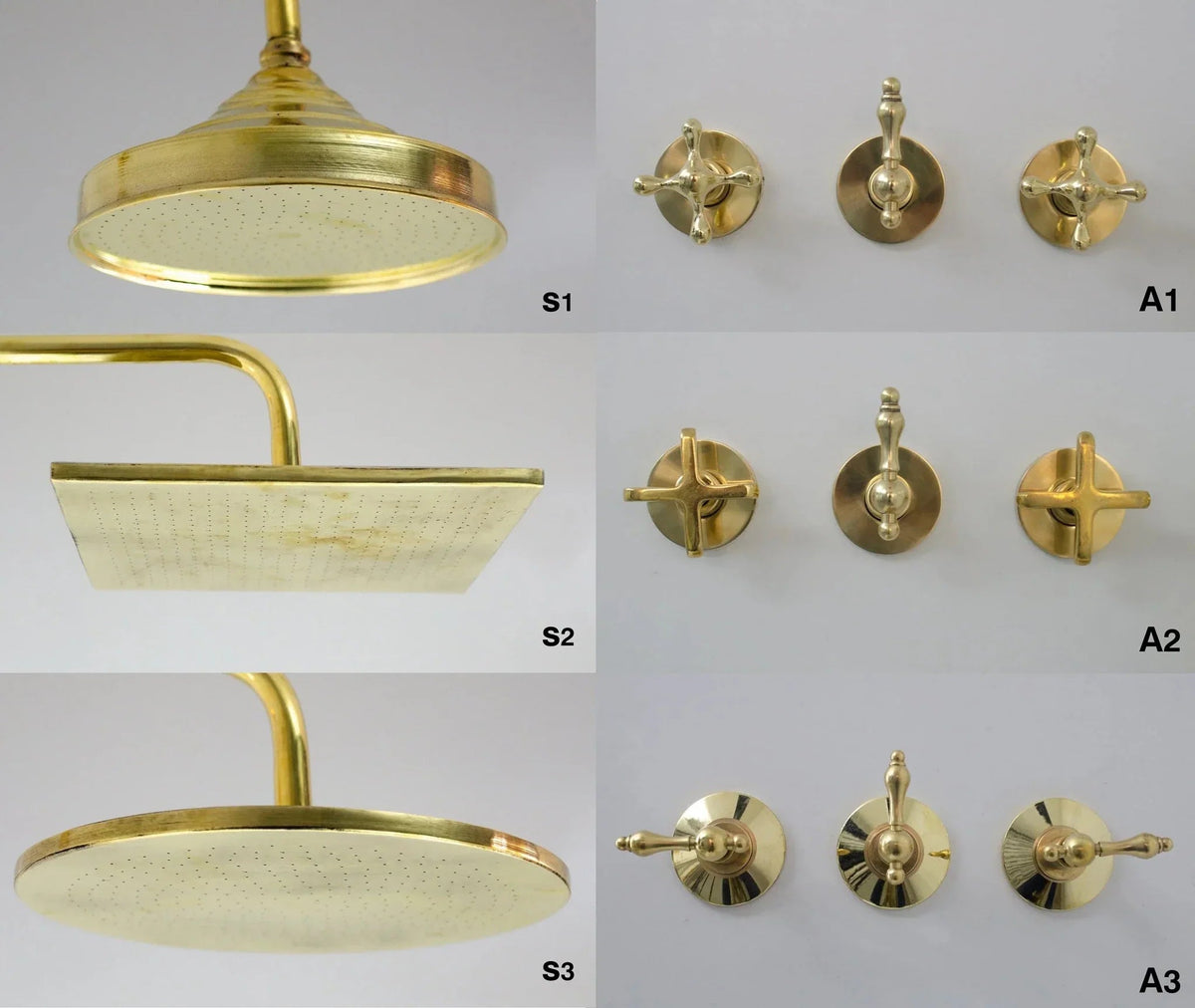 Brass Shower Fixtures - Dual Shower Head - BRASSDORIA