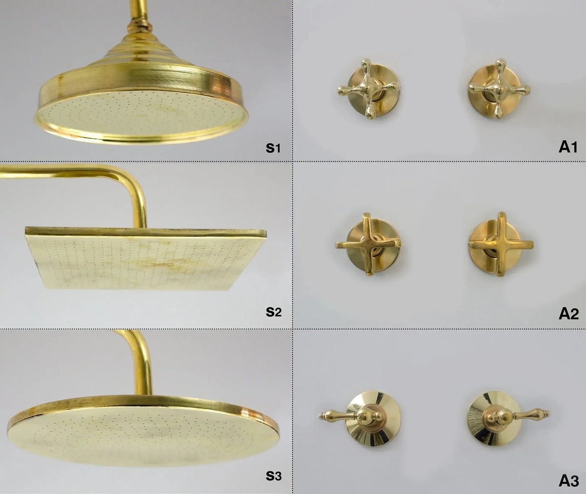 Brass Shower System - Brass Shower Set - BRASSDORIA