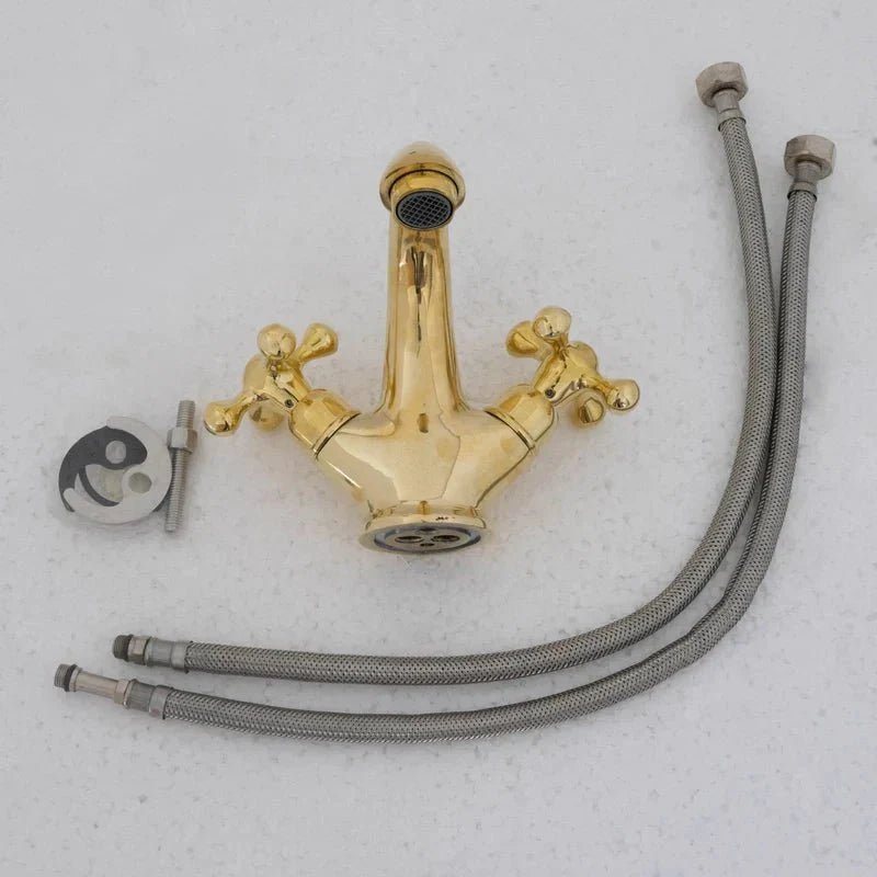 Brass Single Hole Bathroom Faucet - Bath Vanity Faucet - BRASSDORIA