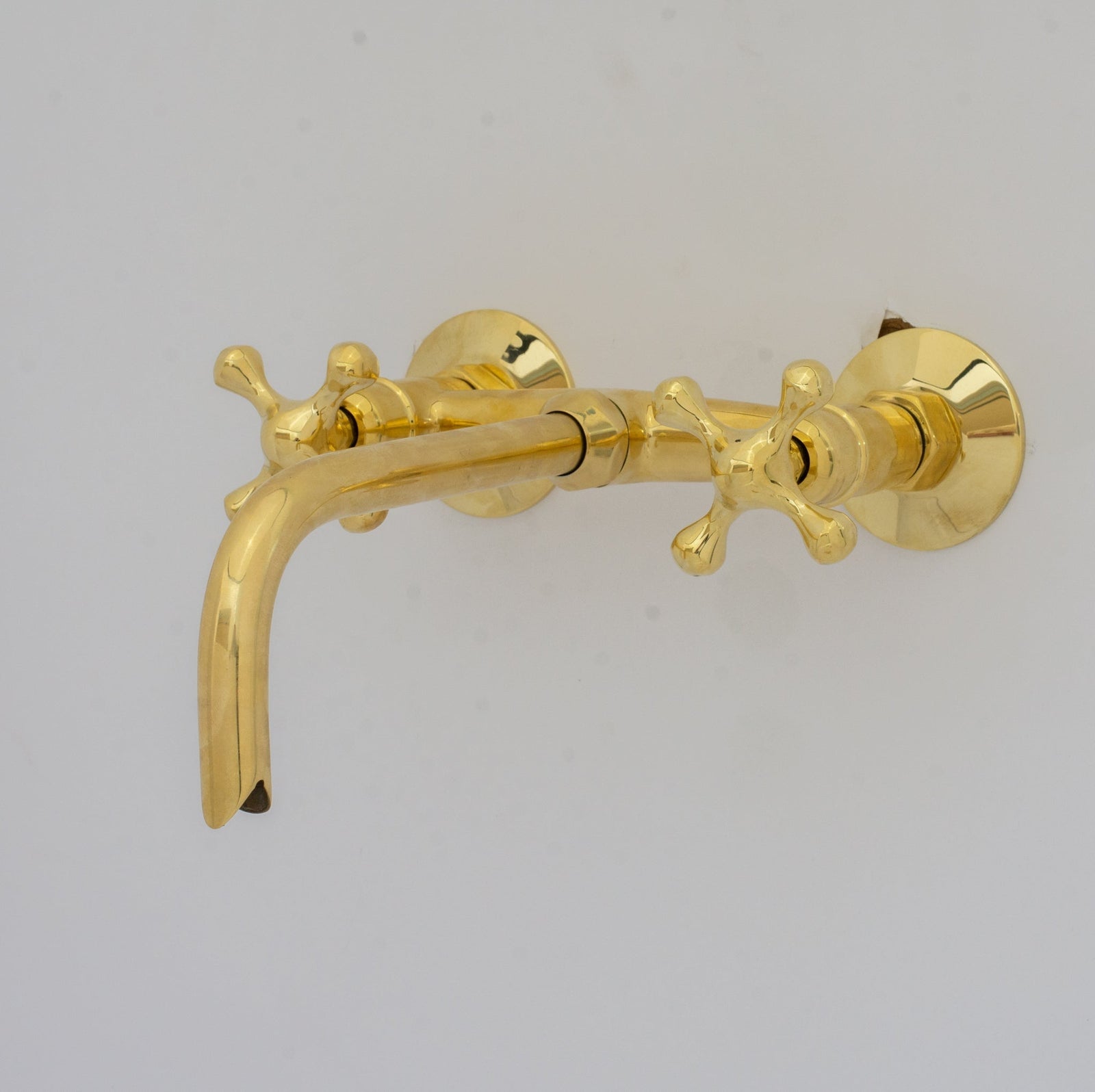 Brass Wall Mount Faucet - Antique Brass Bathroom Faucet - BRASSDORIA