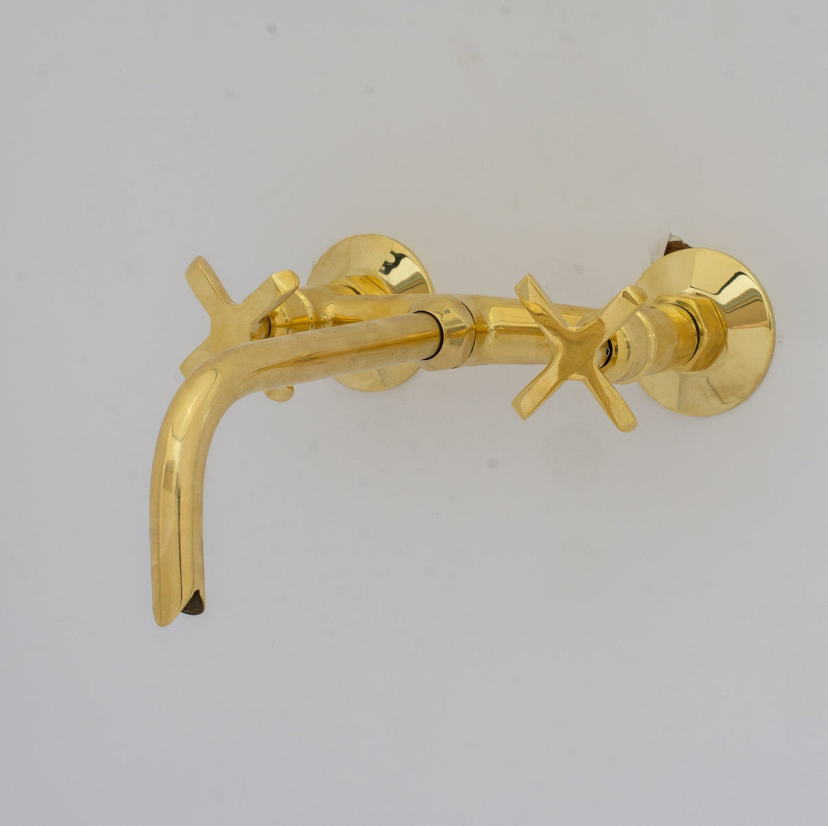 Brass Wall Mount Faucet - Antique Brass Bathroom Faucet - BRASSDORIA