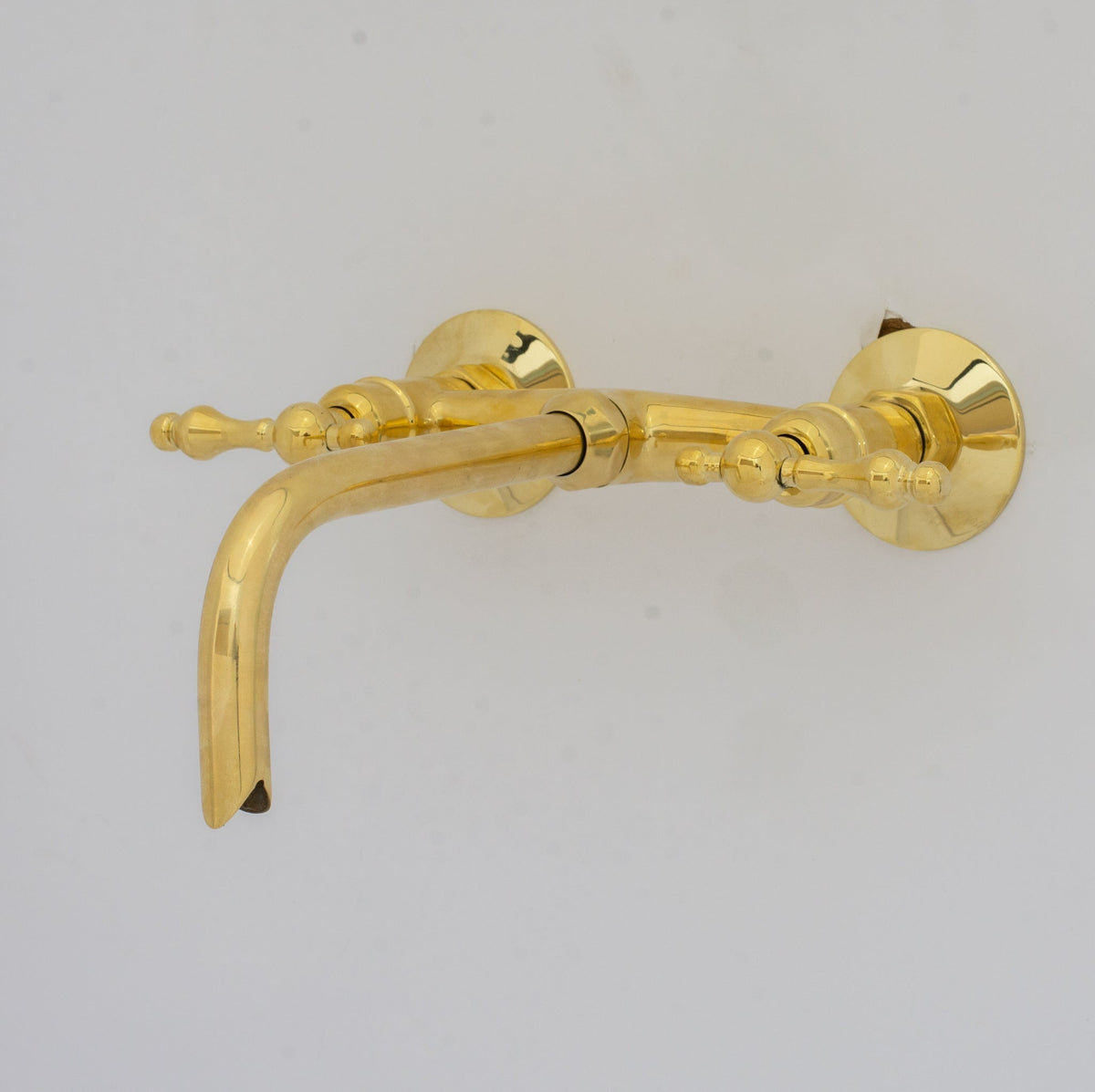 Brass Wall Mount Faucet - Antique Brass Bathroom Faucet - BRASSDORIA
