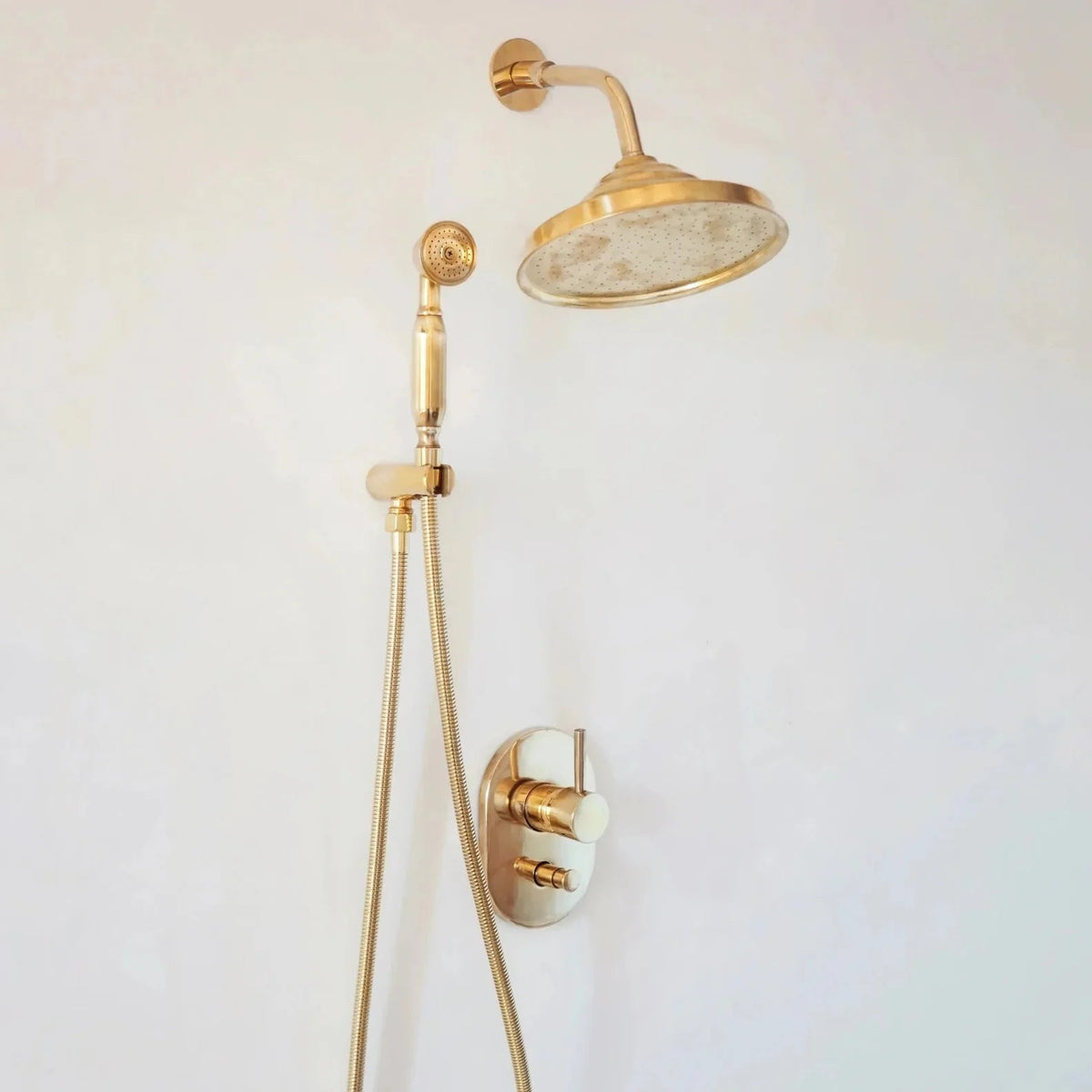 Built in Brass Shower System, Antique Brass Shower Fixtures - BRASSDORIA