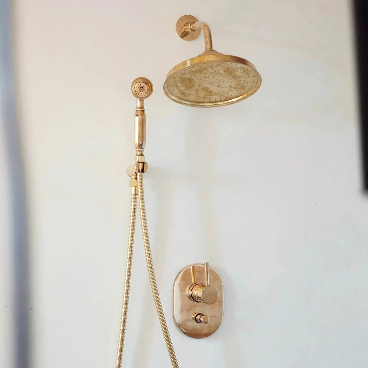 Built in Brass Shower System, Antique Brass Shower Fixtures - BRASSDORIA