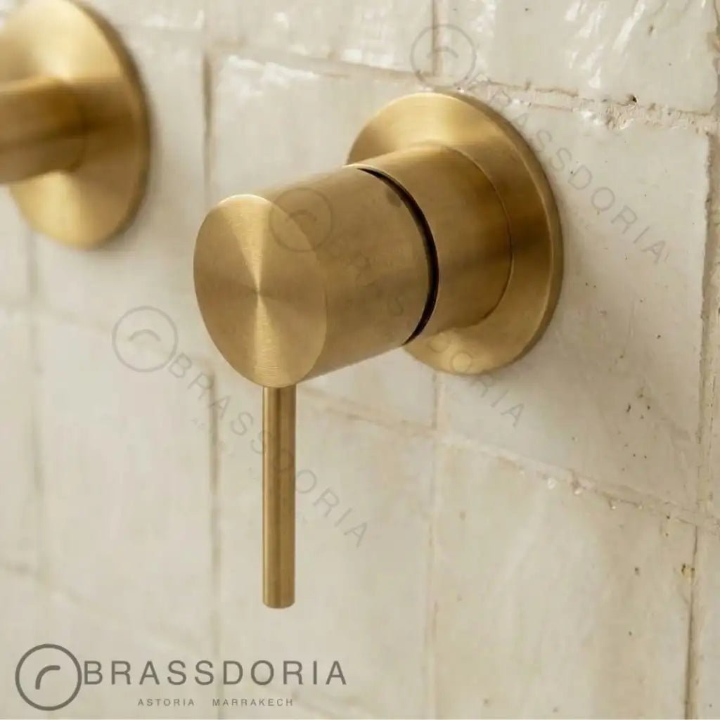 Built In Wall Mount Brass Bathroom Faucet Vanity Sink Faucet Vintage Brass Fixture - BRASSDORIA